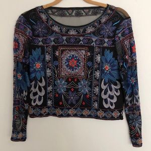 Zara Cropped Beaded Top